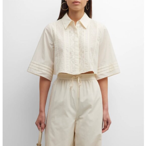 Jason Wu Designer Crop Button Down - Picture 2 of 9